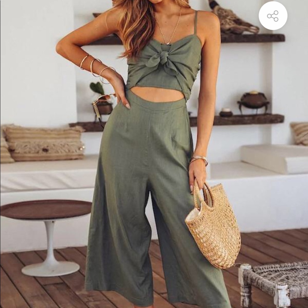 Olive green sexy jumpsuit - new